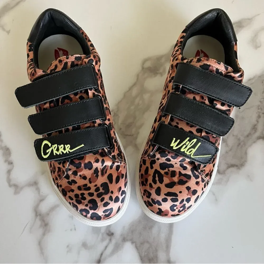 Bons Baisers de Panama Women Size 7.5 Edith Leopard Leather Slip On Sneakers